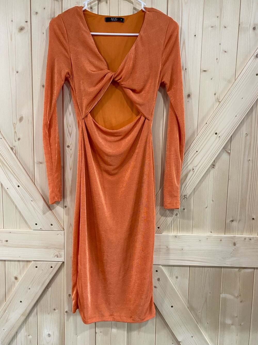 Significant Other Ivy Stretch Bodycon Mini Dress Clay Orange Womens Size 4 US